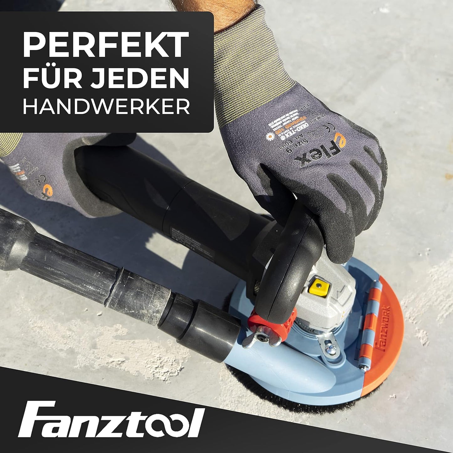 Gebraucht - #8 FANZTOOL Absaughaube für Winkelschleifer inkl. 2 x 125mm + Diamantschleiftopf Premium
