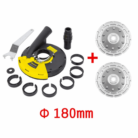 Neuwertig - FANZTOOL Winkelschleifer Absaughaube 150/180 mm + 2 x Diamantschleiftopf