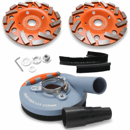 Neuwertig - FANZTOOL Absaughaube für Winkelschleifer inkl. 2 x 125mm + Diamantschleiftopf Premium