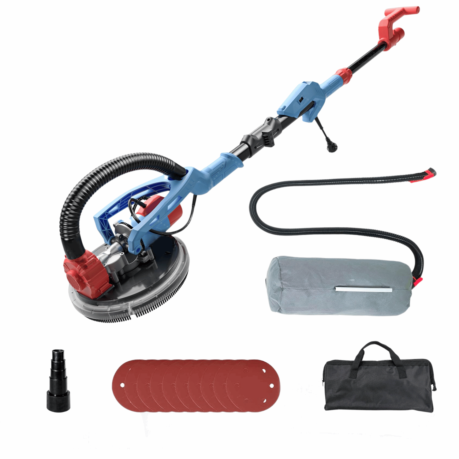 Neuwertig - FANZTOOL 750 Watt Trockenbauschleifer mit intrigiertem Staubsauger Giraffe Deckenschleifer – LED, 4kg