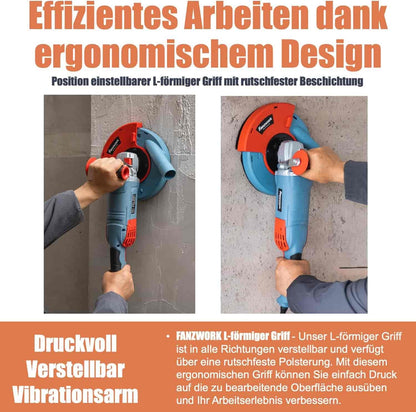 Gebraucht - FANZWORK 1750W/180mm Betonschleifer Set, 7.500 min-1 Umdrehung, inkl. Premium180mm Diamantschleiftopf - Fanztool