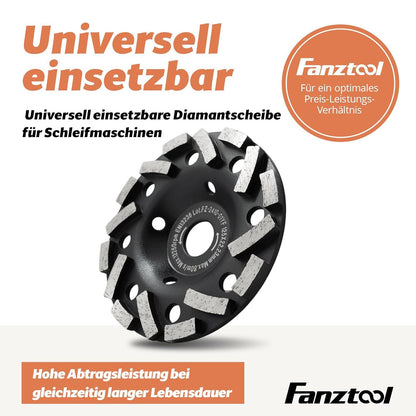 FANZTOOL Diamantschleiftopf 115/125/180 x 22 mm H-Modell