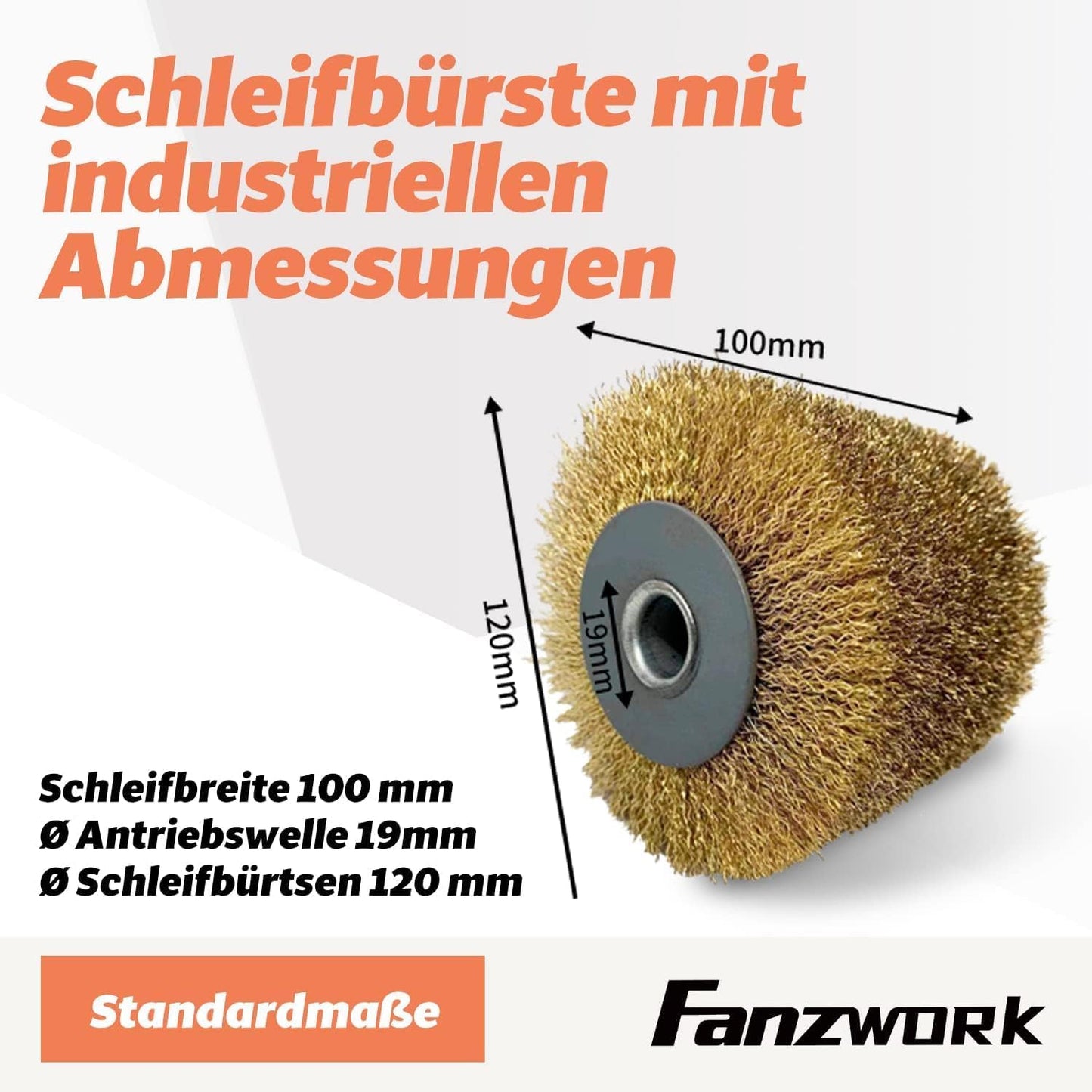 Neuwertig - 25S FANZWORK V2 1500 Watt Satiniermaschine zur Renovierung von Oberflächen aller Art, mit Staubsaugung-Anschluss, Drehzahlregelung, Kugelgriff, Messing & Nylon & Schleifpapier Bürste