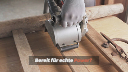 FANZWORK V2 1500 Watt Satiniermaschine mit Staubsaugung-Anschluss, Drehzahlregelung, Stahldraht+Nylon+Schleifpapier Bürste FZ-7301B